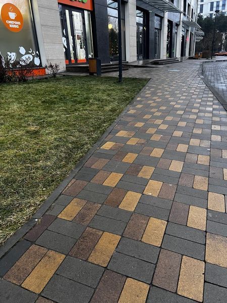 Тротуарна плитка Бруківка без фаски 200х100 Цитрин 3463 фото