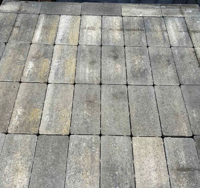Тротуарна плитка Бруківка без фаски 200х100 Цитрин 3463 фото