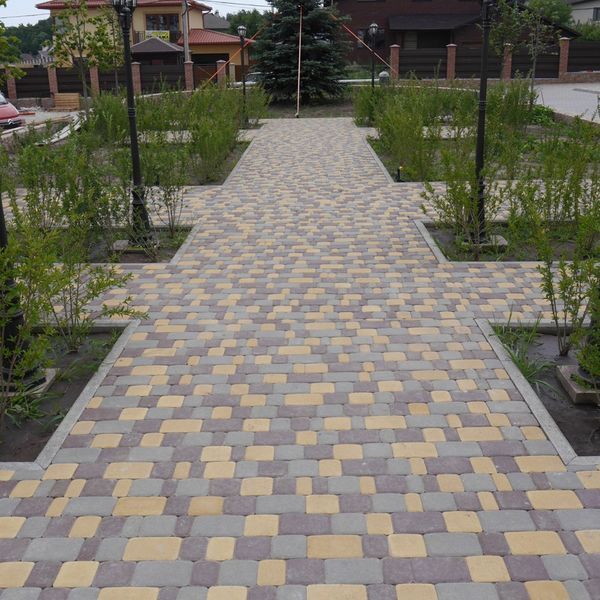 Тротуарная плитка Старый город Цветная 3069 фото