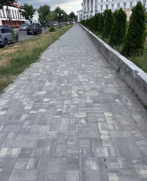 Тротуарная плитка Ковальская Лайнстоун 20, 60 мм Платина 3726 фото