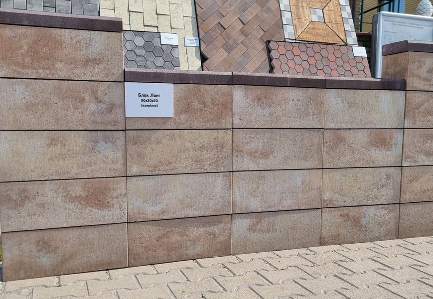 Блок лонг для паркану 500х200х200 Терра 3205 фото
