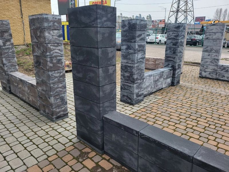 Блок модульний для забора Onyx-Black 504х200х200 3695 фото