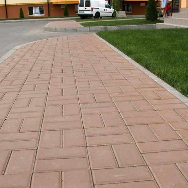 Тротуарна плитка Кирпичик 200х100, 60мм Персик 3096 фото