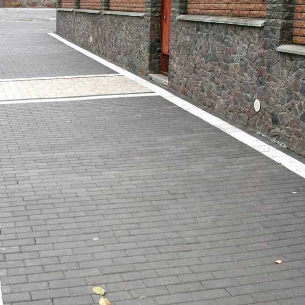 Тротуарна плитка Кирпичик без фаски 60 мм Сірий 3150 фото